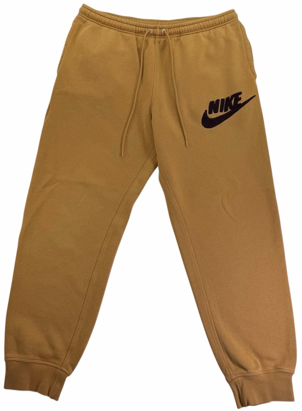 Nike Club Sportswear Mens Large Sweatpants Orange Fleece Joggers Flax fn3094-224